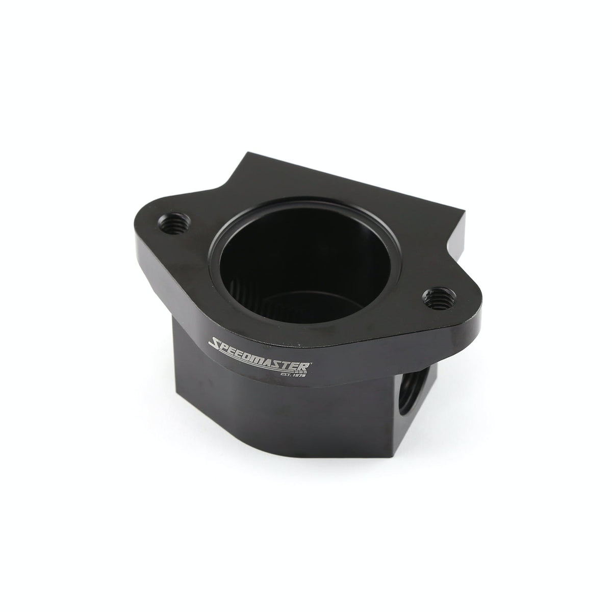 Speedmaster PCE191.1031 Remote 0 Degree Billet Aluminum Thermostat Housing Water Neck Black
