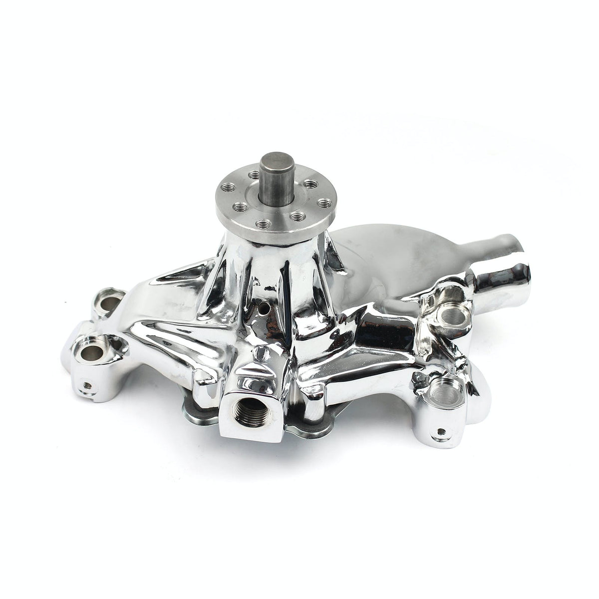 Speedmaster PCE195.1105 High Volume Aluminum Short Water Pump Chrome w/ Heater Port