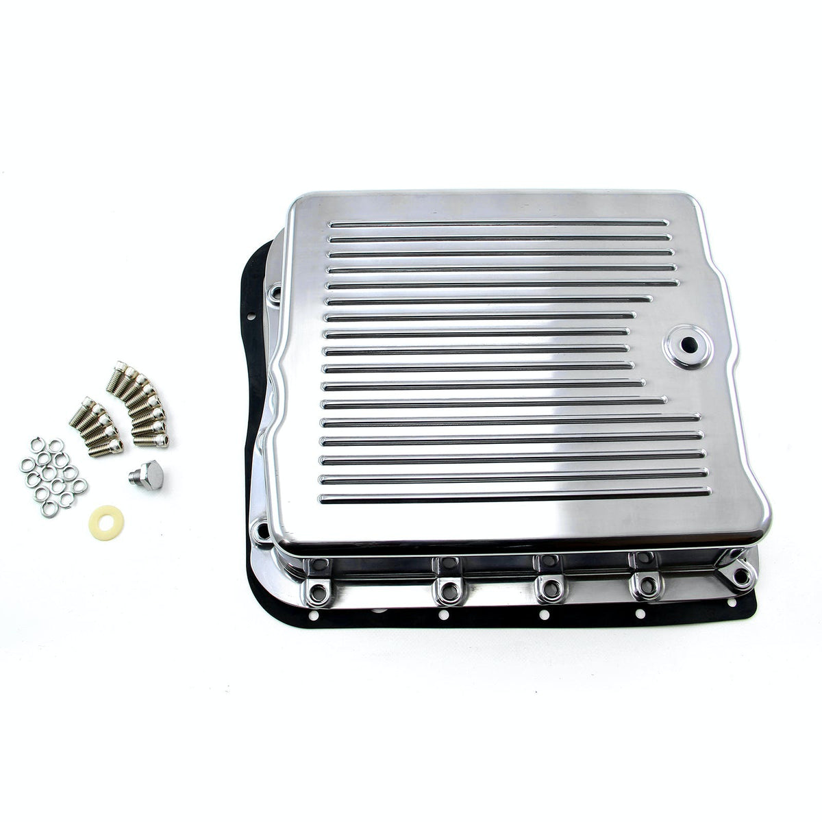 Speedmaster PCE221.1006 Turbo 700R4 Finned Aluminum Transmission Oil Pan Set Polised (w/Bolts and Gasket)