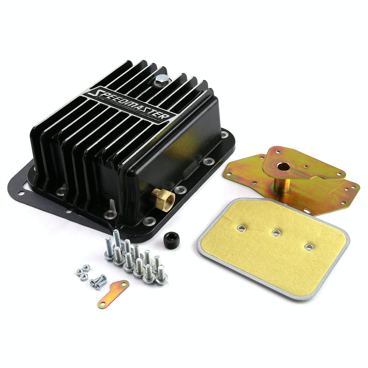 Speedmaster PCE221.1022 C4 Aluminum High Volume Transmission Oil Pan Cast Finned Black