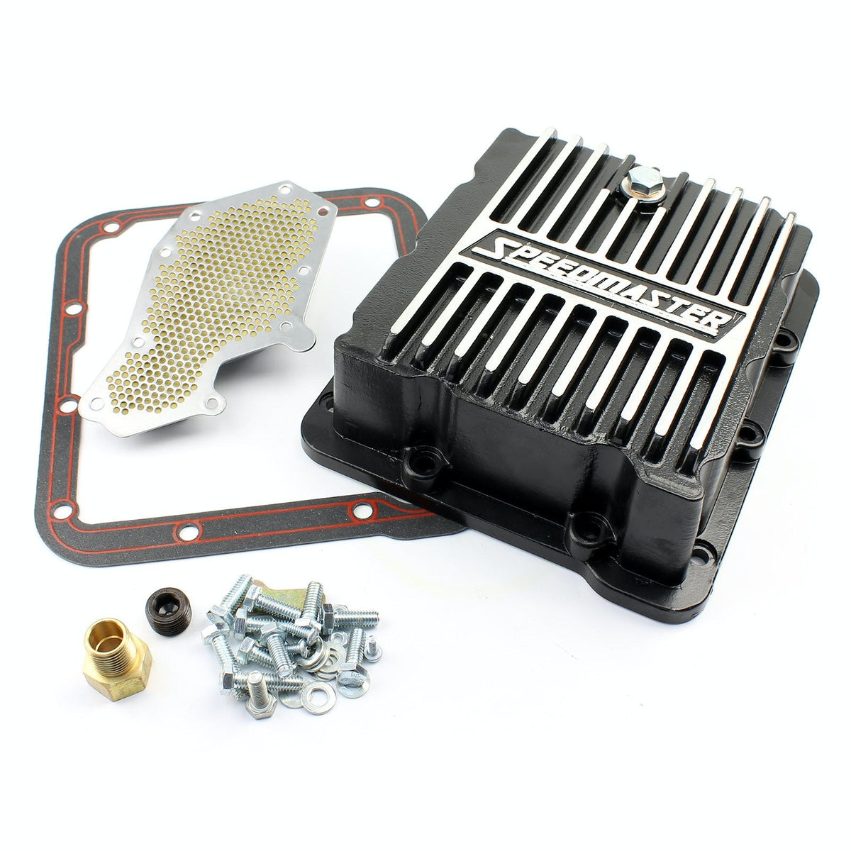 Speedmaster PCE221.1023 C4 High Volume Transmission Oil Pan Cast Aluminum Finned Black