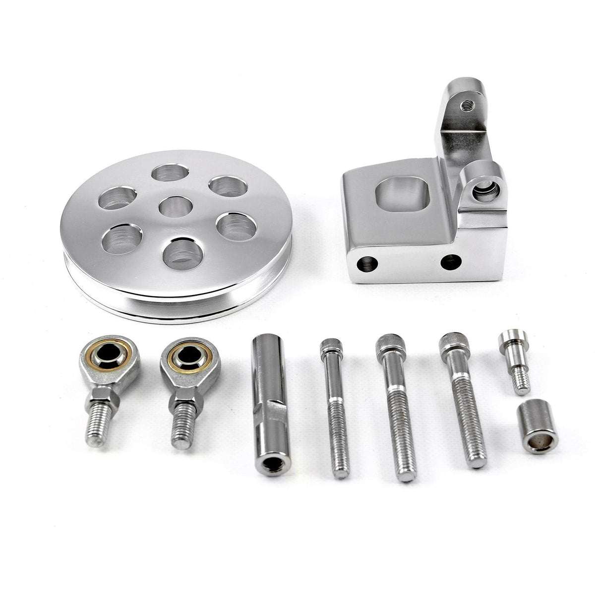 Speedmaster PCE233.1004 Type2 Billet Polished Aluminum Power Steering Bracket Kit w/Pulley