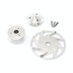Speedmaster PCE238.1004 Six Groove Serpentine Silver Billet Alternator Pulley and Fan Kit