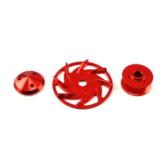 Speedmaster PCE238.1005 6 Groove Serpentine Red Billet Alternator Pulley and Fan Kit