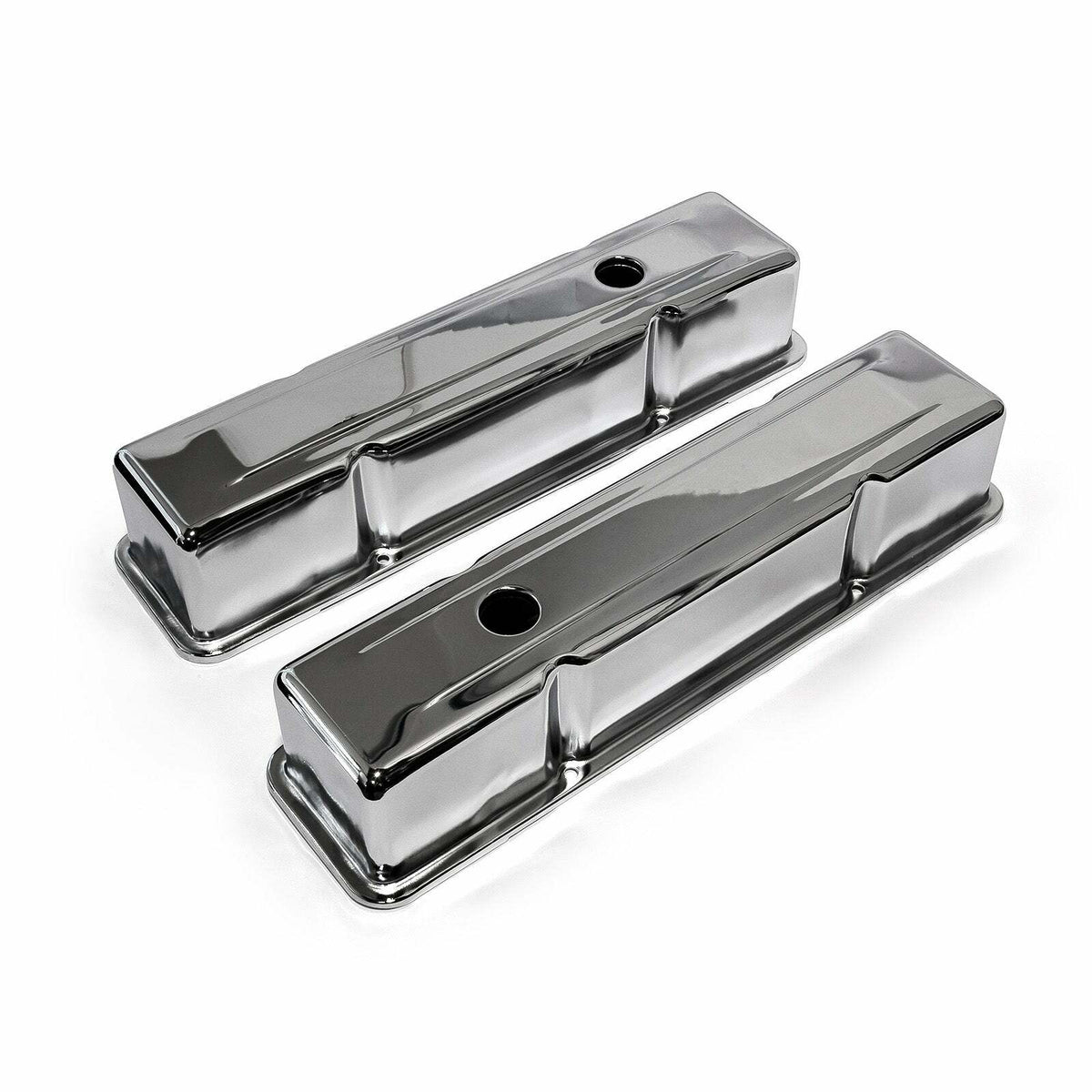 Speedmaster PCE314.1002 Chrome Steel Valve Covers - Tall w/ Hole