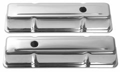 Speedmaster PCE314.1002.01 Chrome Steel Valve Covers - Tall w/ Hole