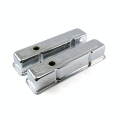 Speedmaster PCE314.1002.03 Chrome 350 Stamped Steel Valve Covers - Tall w/ Baffled Hole