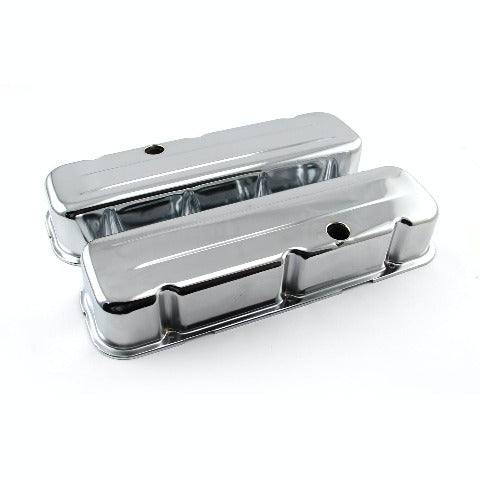 Speedmaster PCE314.1004.02 Chrome Steel Valve Covers - Tall w/ Baffled Hole