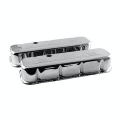 Speedmaster PCE314.1004.03 Chrome 454 Stamped Steel Valve Covers - Tall w/ Baffled Hole