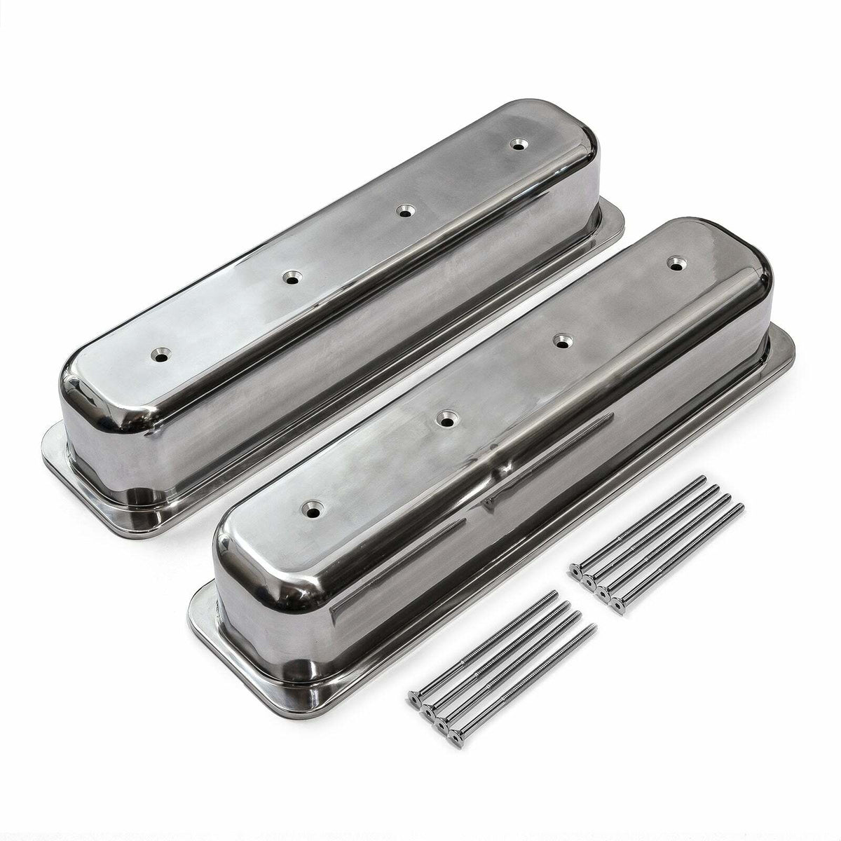 Speedmaster PCE314.1022 Center Bolt Polished Aluminum Plain Valve Cover - Tall w/o Hole