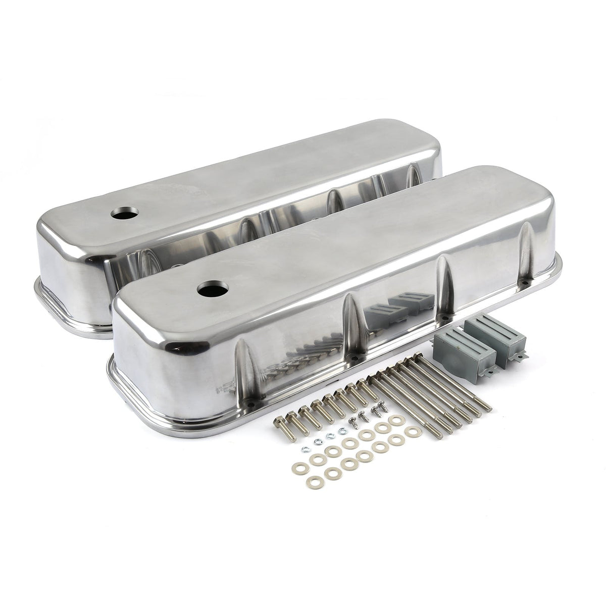 Speedmaster PCE314.1028.01 Polished Aluminum Plain Valve Cover - Tall w/ Hole