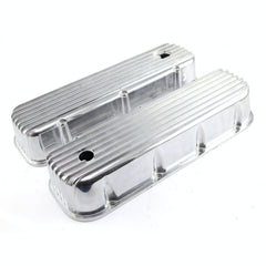 Speedmaster PCE314.1028.04 Classic Nostalgia Finned Aluminum Valve Covers - Tall w/ Hole