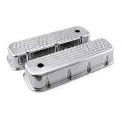Speedmaster PCE314.1028.07 Polished Aluminum Ball Milled Valve Covers - Tall w/ Hole