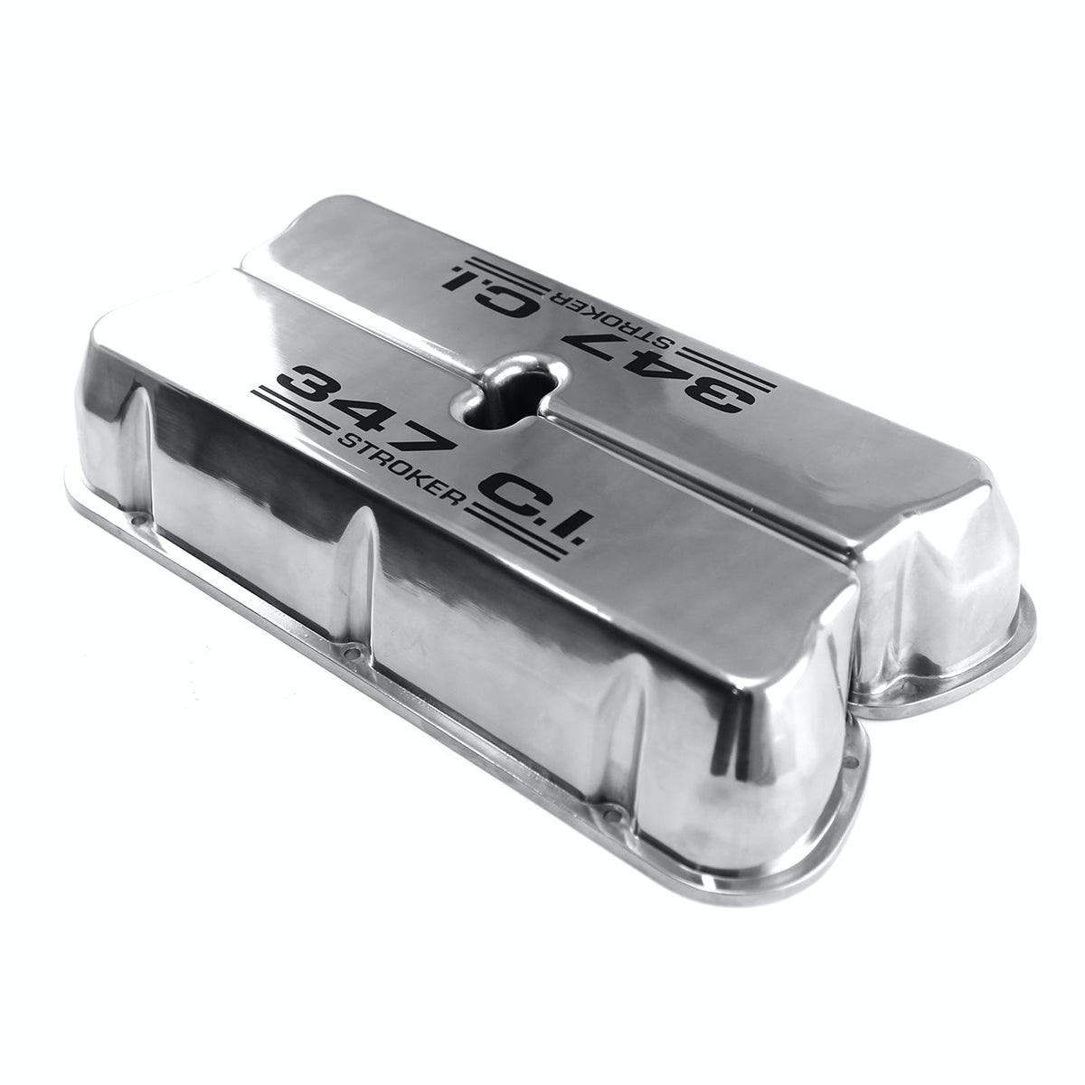 Speedmaster PCE314.1031.04 Polished Alum. 347 Stroker Black Valve Covers No Hole