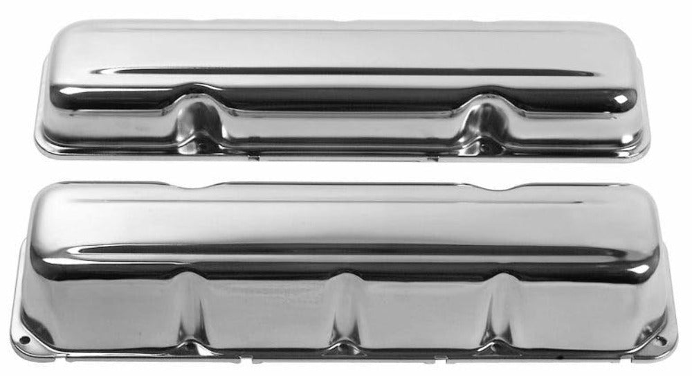Speedmaster PCE314.1036 Chrome Steel Valve Covers - 3 1/8 Tall w/o Hole