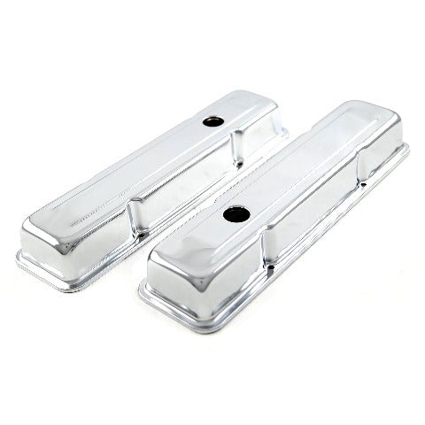 Speedmaster PCE314.1038.02 Chrome Steel Valve Covers - Short w/ Hole