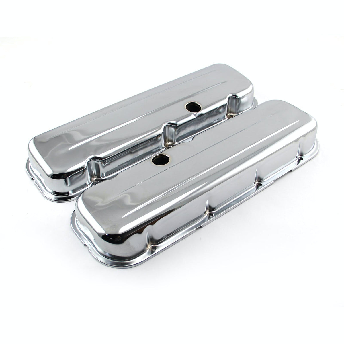 Speedmaster PCE314.1041.01 Chrome Steel Valve Covers - Short w/ Baffled Hole
