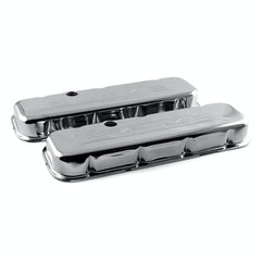 Speedmaster PCE314.1041.02 Chrome 454 Stamped Steel Valve Covers - Short w/ Baffled Hole