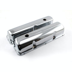 Speedmaster PCE314.1044 Chrome Steel Valve Covers - 3 7/8 Tall w/ Baffled Hole
