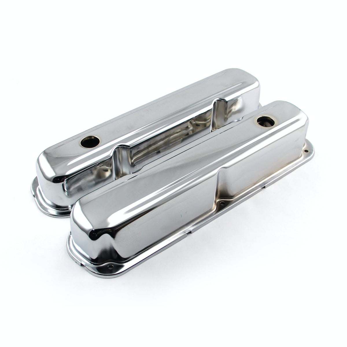 Speedmaster PCE314.1046 Chrome Steel Valve Covers 3 1/4 Tall Baffled Hole