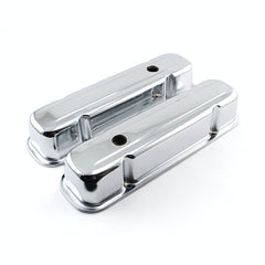 Speedmaster PCE314.1048 Chrome Steel Valve Covers - 3 1/2 Tall w/ Baffled Hole