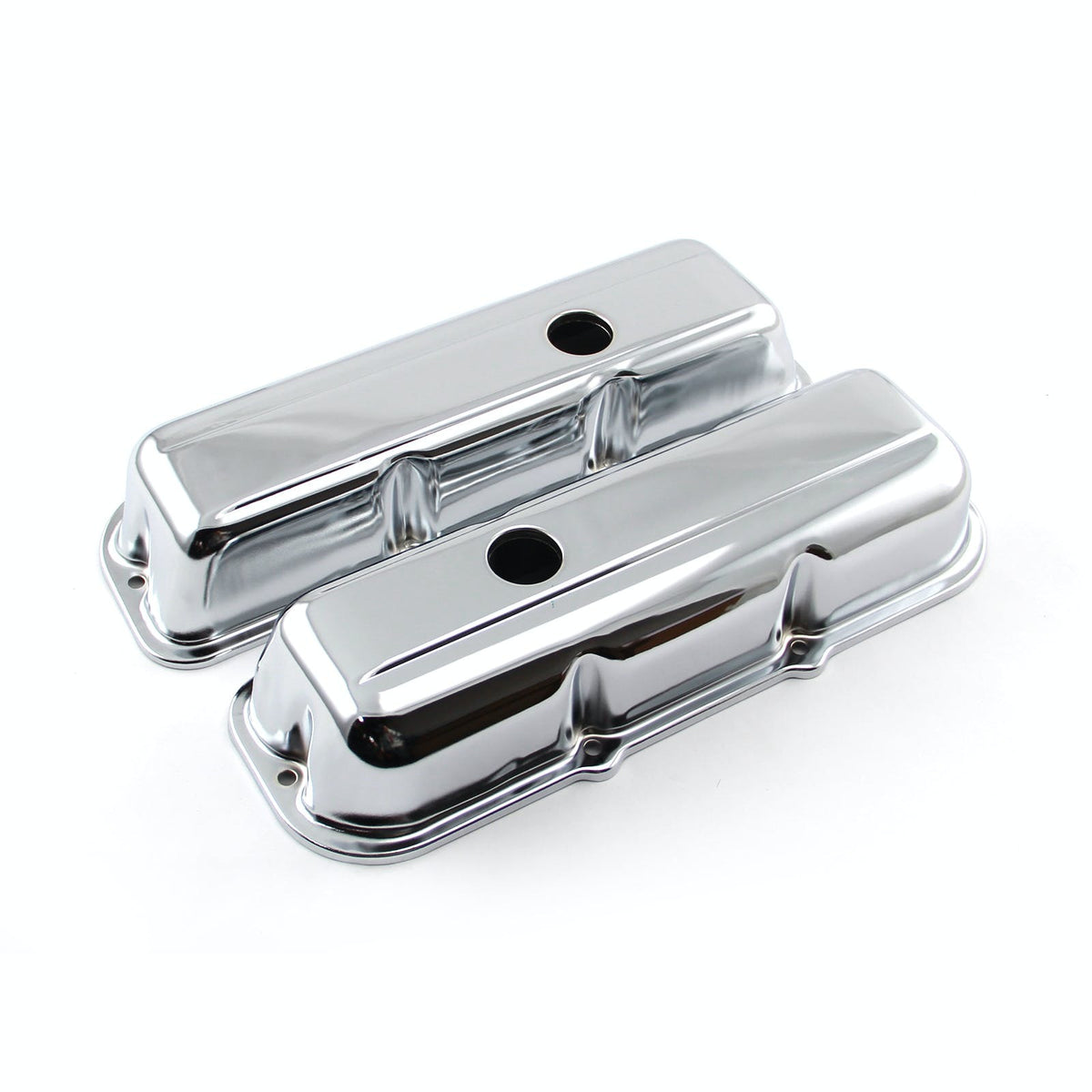 Speedmaster PCE314.1050 Chrome Steel Valve Covers - Short w/ Hole
