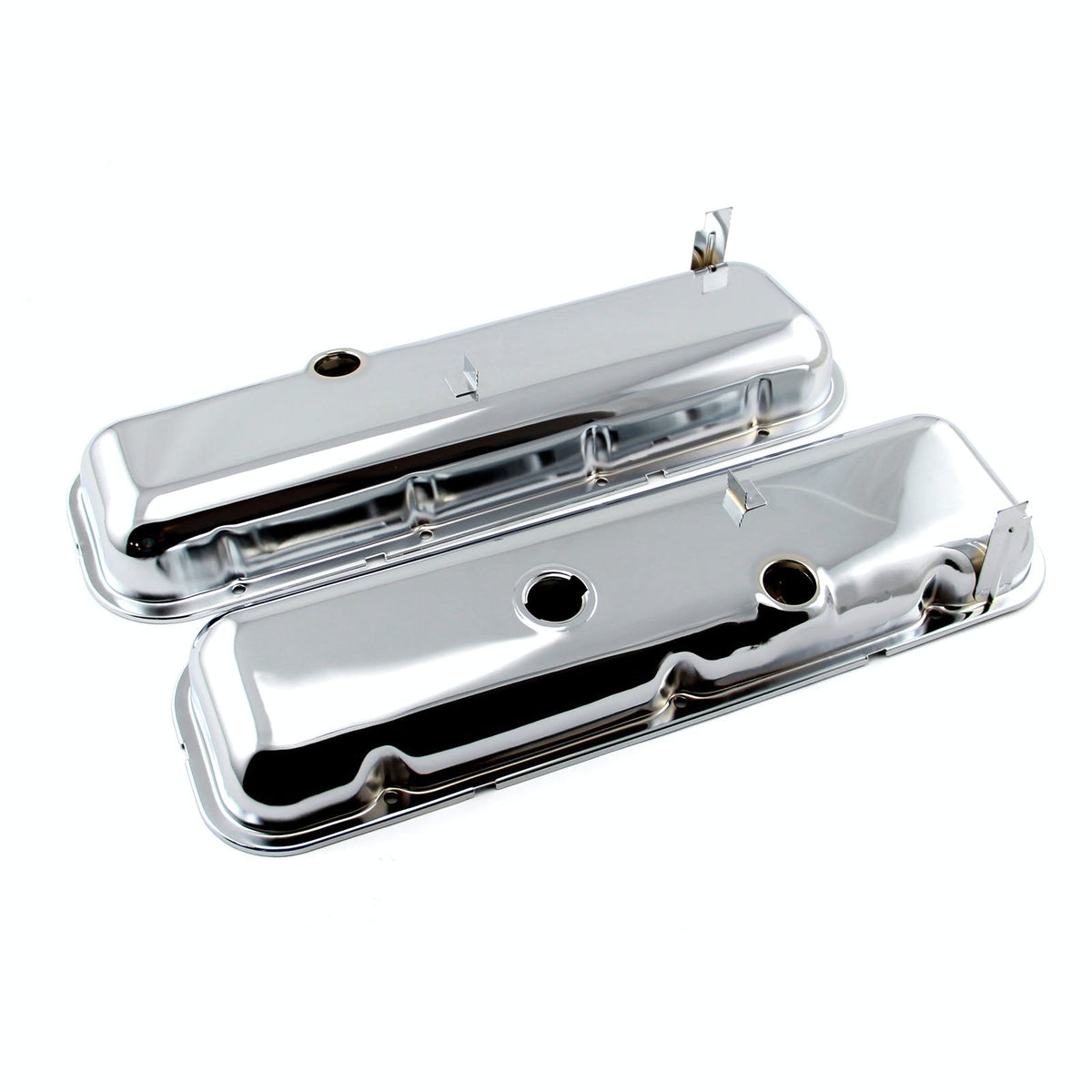 Speedmaster PCE314.1055 STD Style Chrome Valve Covers - Short w/ Baffled Hole