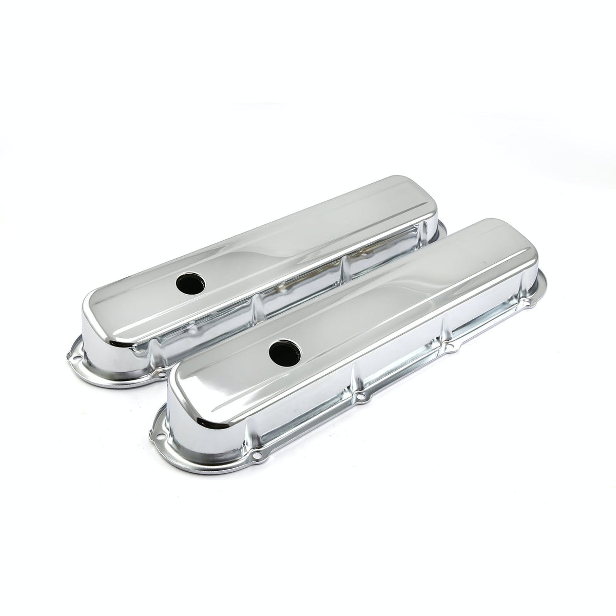 Speedmaster PCE314.1059 Chrome Steel Valve Covers - Short w/ Hole