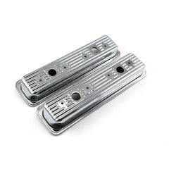 Speedmaster PCE314.1061 Center Bolt Chrome Steel Valve Covers - Short w/ 2 x Hole