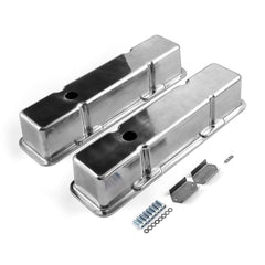 Speedmaster PCE314.1070.01 Polished Aluminum Plain Valve Covers - Tall w/ Hole