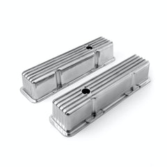 Speedmaster PCE314.1070.05 Nostalgic Finned Aluminum Valve Covers - Tall w/Hole