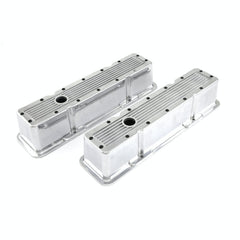 Speedmaster PCE314.1070.08 Polished Ribbed Aluminum Valve Covers - Tall w/Hole
