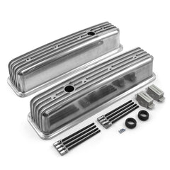 Speedmaster PCE314.1075.02 Center Bolt Nostalgic Finned Aluminum Valve Covers - Tall w/Hole