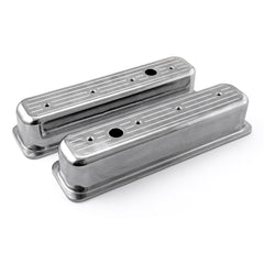 Speedmaster PCE314.1075.03 Center Bolt Polished Aluminum Ball Milled Valve Covers Tall w/Hole