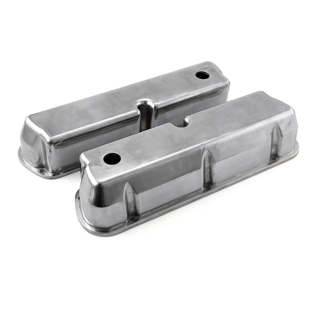 Speedmaster PCE314.1083.01 Polished Aluminum Plain Valve Covers - Tall w/ Hole