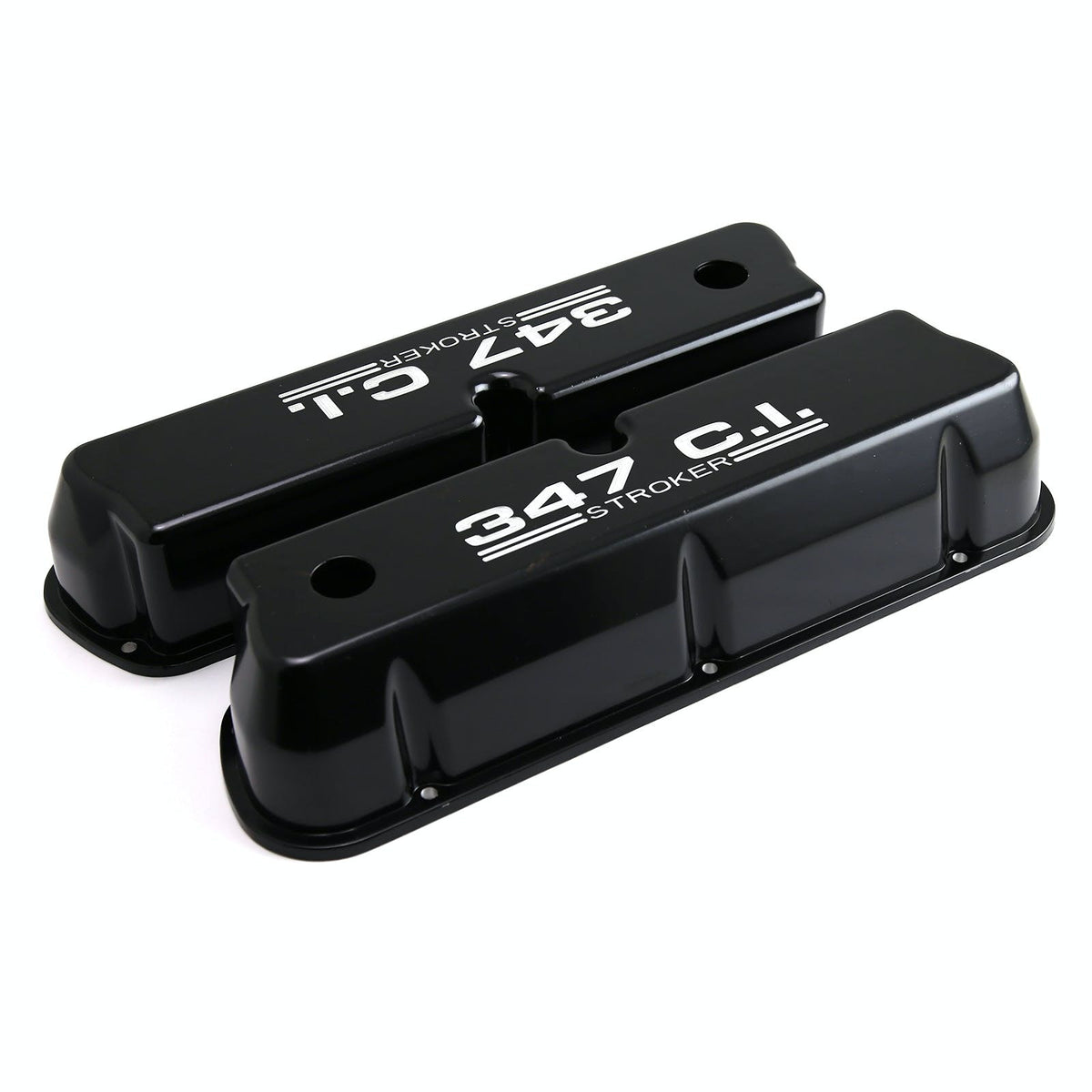 Speedmaster PCE314.1083.03 347ci. Black Aluminum Valve Covers Tall w/Hole