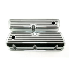 Speedmaster PCE314.1083.08 Classic Finned Aluminum Valve Covers - Tall w/Hole