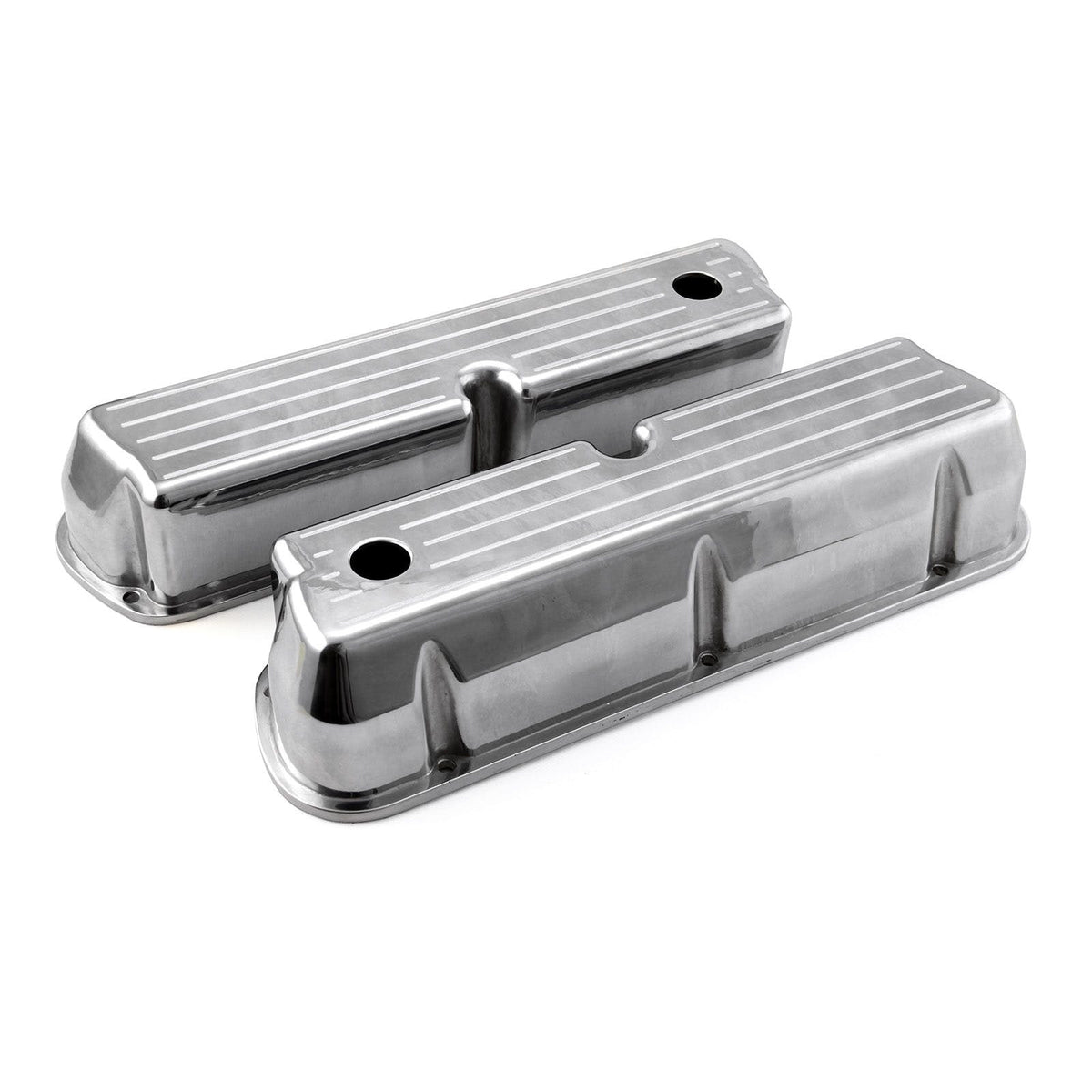 Speedmaster PCE314.1083.10 Polished Alum. Ball Milled Valve Covers Tall w/Hole