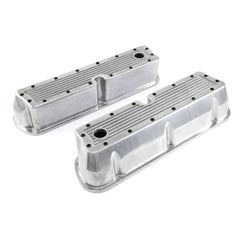 Speedmaster PCE314.1083.11 Polished Ribbed Aluminum Valve Covers - Tall w/Hole