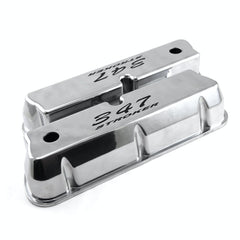 Speedmaster PCE314.1083.14 Polished Aluminum 347 Stroker Black Letter Valve Covers