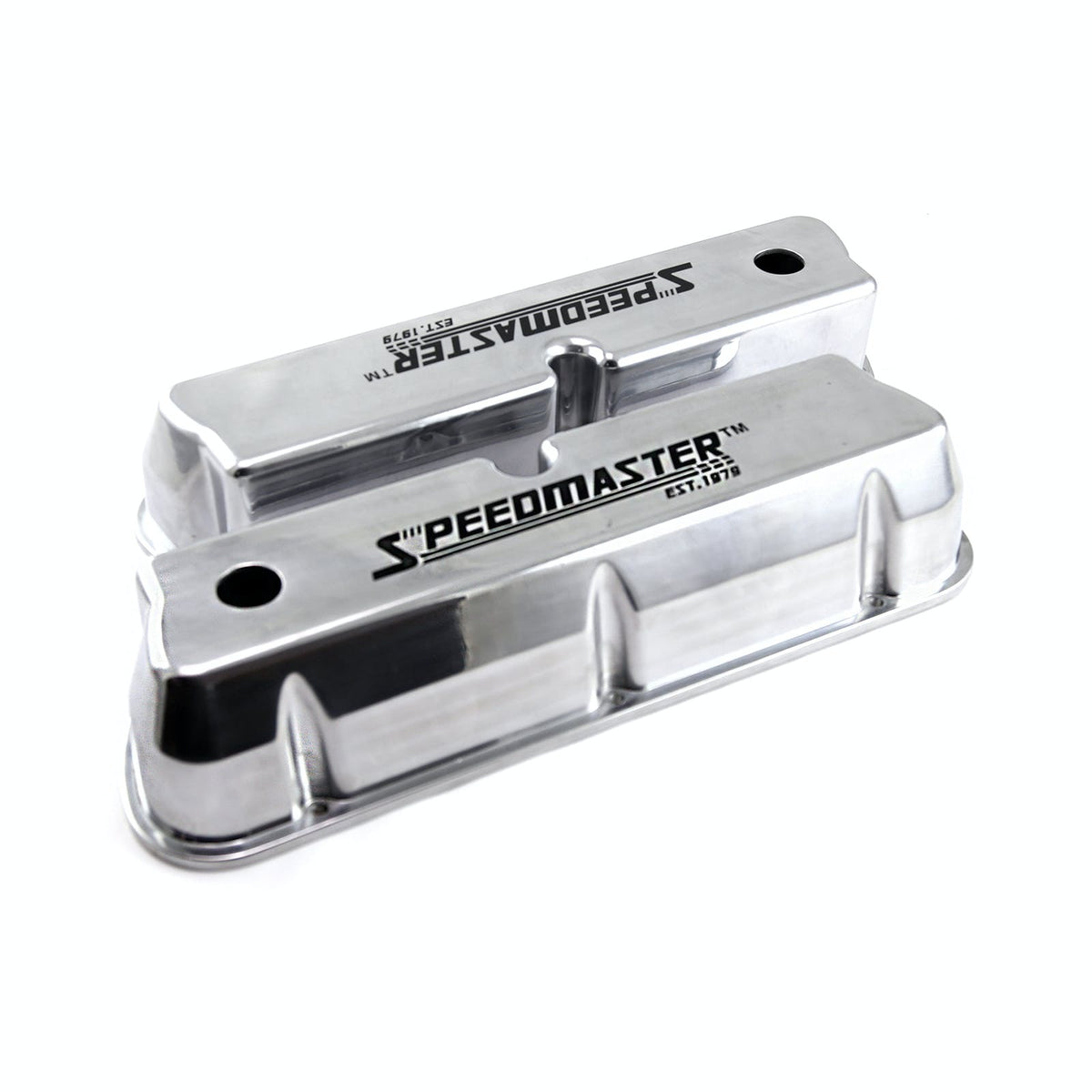 Speedmaster PCE314.1083.15 Polished Aluminum Speedmaster Black Letter Valve Covers
