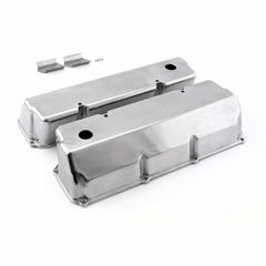 Speedmaster PCE314.1088 Polished Aluminum Plain Valve Covers - Tall w/ Hole