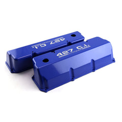 Speedmaster PCE314.1088.03 427 Blue Aluminum Valve Covers - Tall w/ Hole