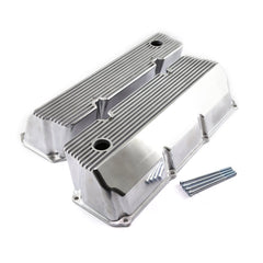 Speedmaster PCE314.1088.08 Polished Aluminum Finned Valve Covers - Tall w/Hole