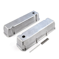 Speedmaster PCE314.1091 Polished Aluminum Plain Valve Covers - Tall w/ Hole