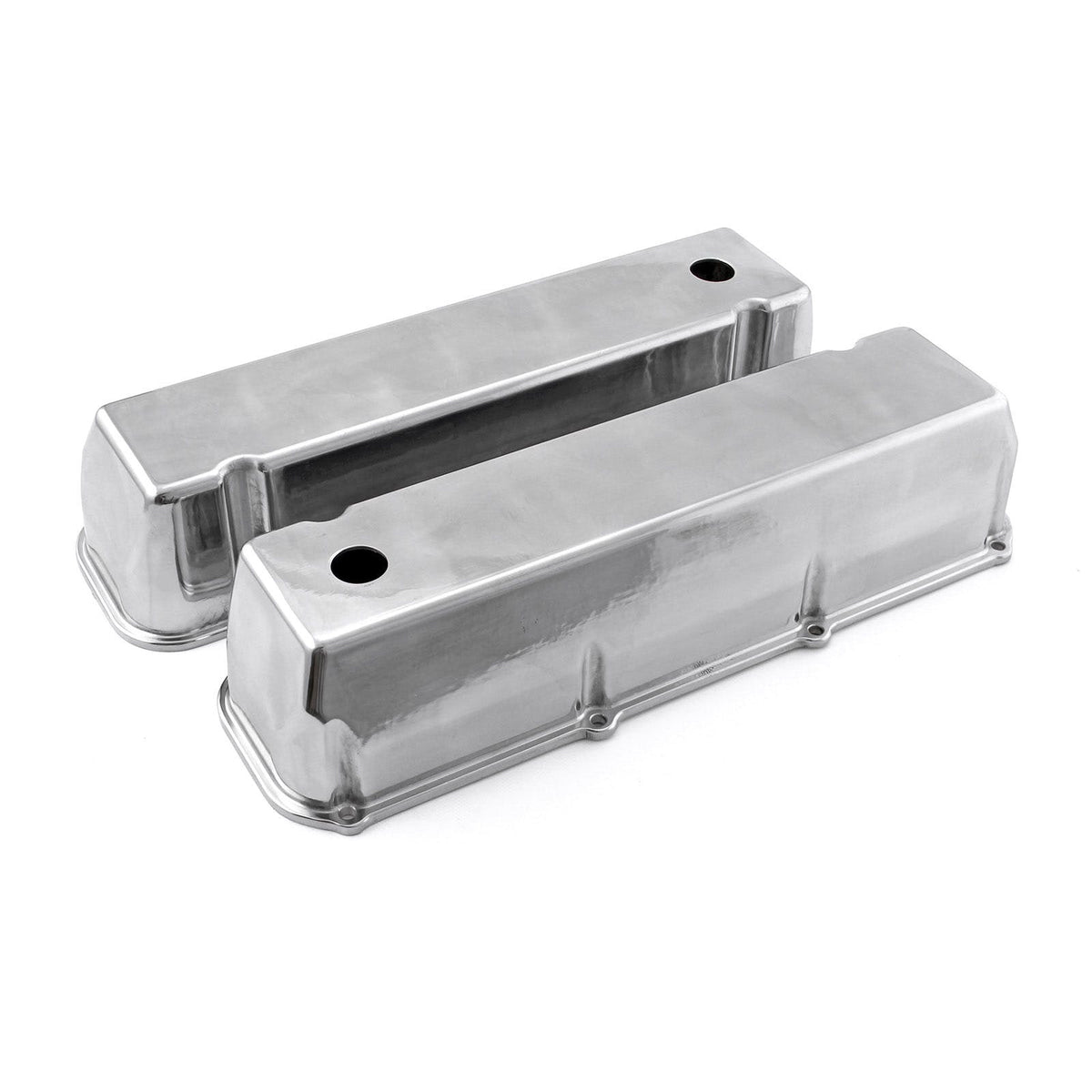 Speedmaster PCE314.1091.01 Polished Aluminum Plain Valve Covers - Tall w/ Hole