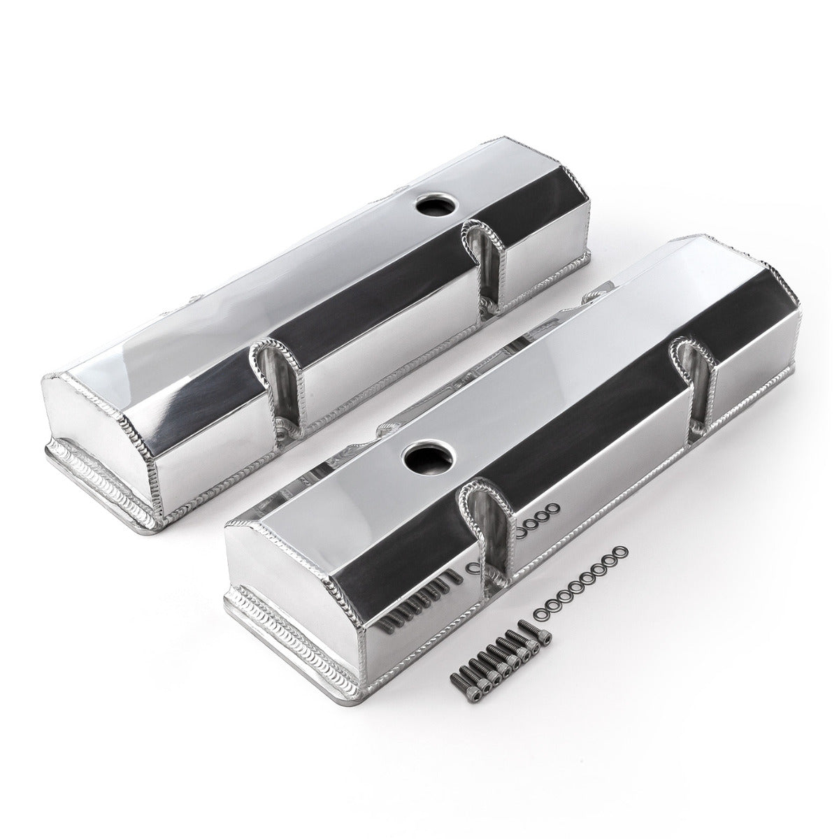 Speedmaster PCE314.1100 Polished Fabricated Valve Covers - Tall w/ Hole