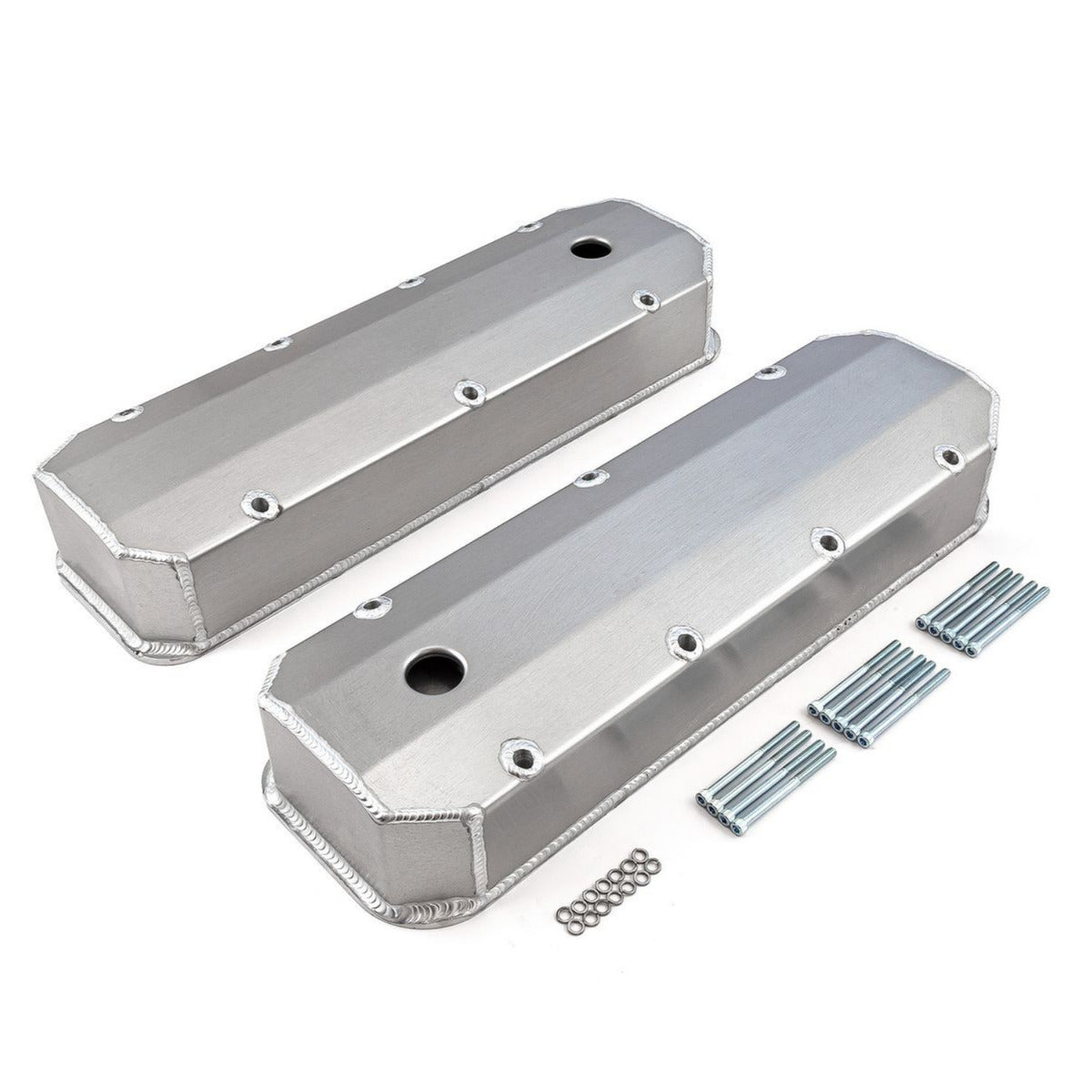 Speedmaster PCE314.1108 Satin Long Bolt Fabricated Valve Covers - Tall w/ Hole