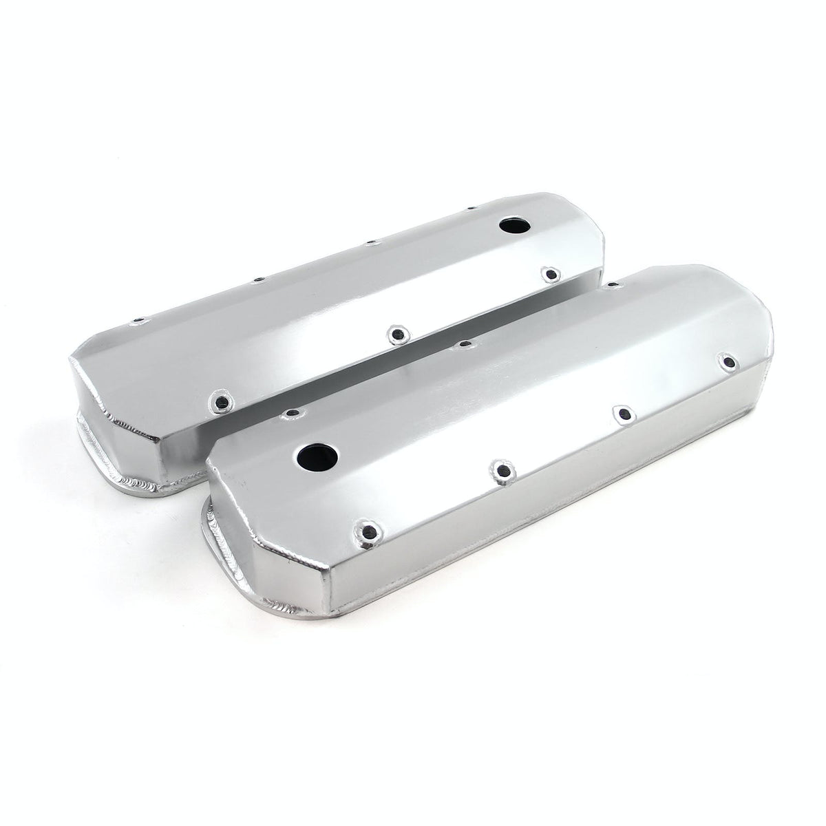 Speedmaster PCE314.1108.01 Long Bolt Fabricated Valve Covers Satin Tall w/ Hole