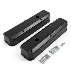 Speedmaster PCE314.1125.03 Fabricated Valve Covers Tall Black w/ Hole